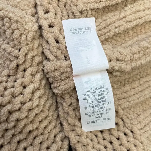 Aerie Oversized Sweater Size Small Beige Chenille Minimalist Lagenlook Slouchy - Image 7