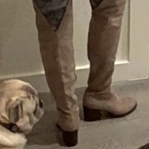 BAMBOO Over the Knee or Below the Knee Taupe Tan Faux Suede Boots. - Image 11