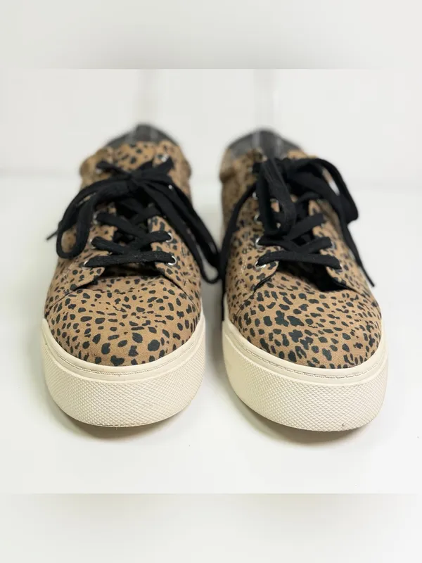 BC Footwear Support Women’s Sz 9 Leopard Cheetah Platform Sneakers Vegan Suede - Image 4