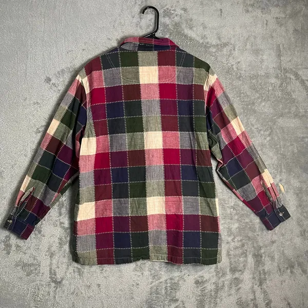 Vintage‎ Patchwork Button Up Shirt Artsy Boho Grandma Chic Size XL 100% Cotton - Image 3