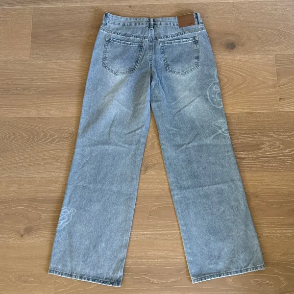 Aeropostale Baggy Jeans Wide Leg Size S Regular Light Blue - Image 5