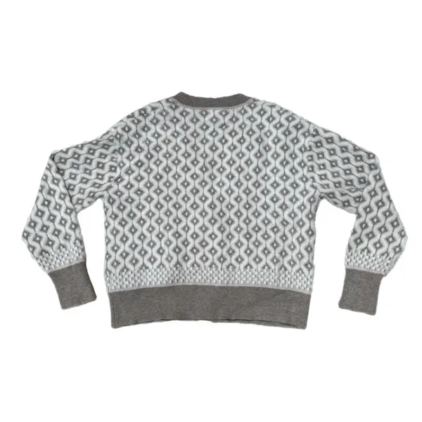 CUPCAKES AND CASHMERE Women’s Knit Buttoned Cardigan Sweater Geometric Tan Sz XS - Image 4