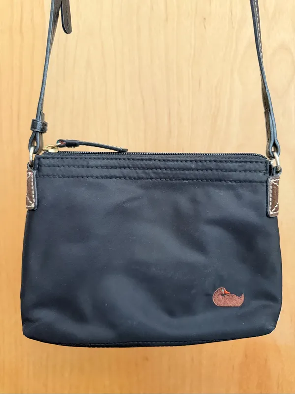 Dooney & Bourke Vintage Black Crossbody - Leather Trim with Iconic Duck Logo - Image 3