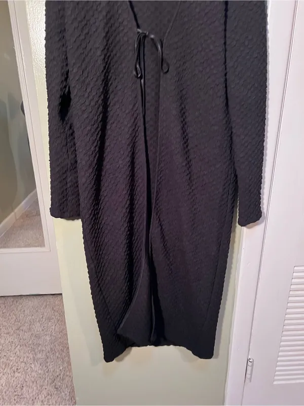Dolan Left Coast Collection Womens Sz Small Extreme Length Textured Duster Black - Image 4