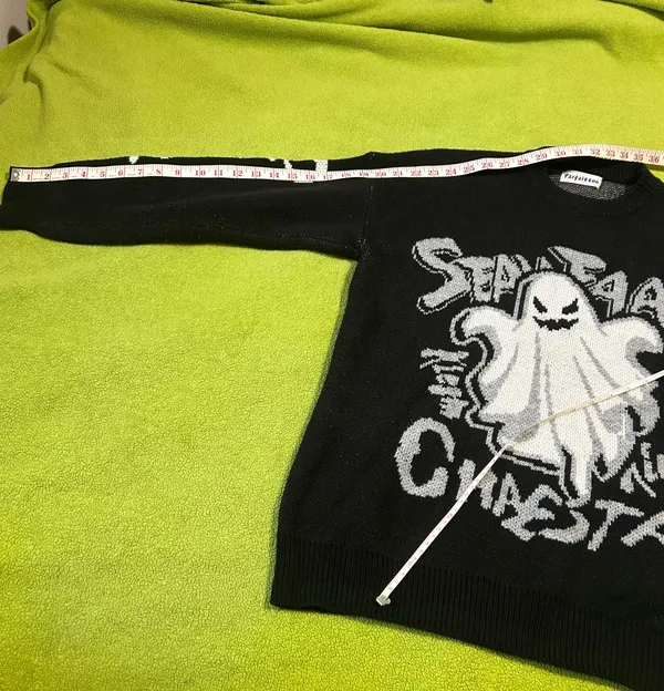 Halloween Ghost Sweater Black - Image 7