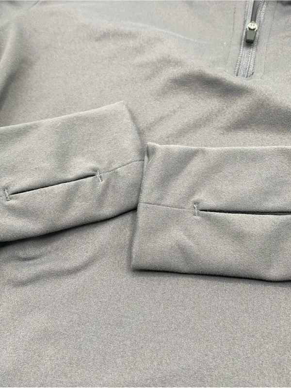 Paragon Fitwear 1/4 Zip Pullover Jacket Womens Gym Stretch Crop Long Sleeve Gray Small - Image 3