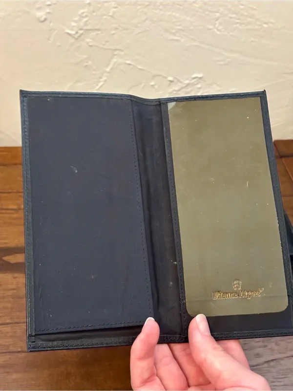 Vintage Leather Clutch Wallet with Insert - Image 2