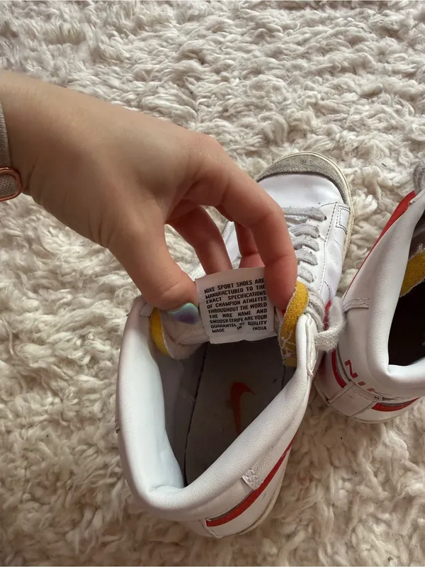 Nike Blazer Mid Vintage White Red Swoosh Sneakers - Image 6