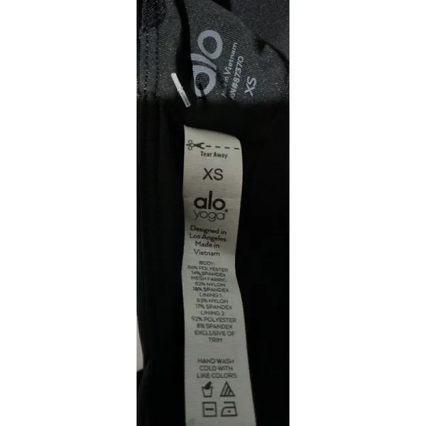 NWT Alo Yoga Lavish Bra Black Strappy Back‎ Mesh Band Sports Bra XS NEW Sold Out - Image 5