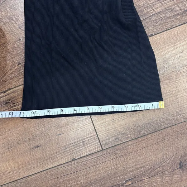 Skims Black Ribbed Modal Spandex Foldover Maternity Pants Wide Leg Size Large - Image 8