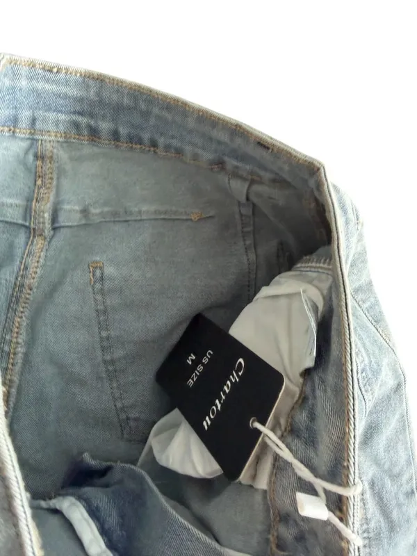 CHARTOU Heart Print Denim Barrel Leg Jeans Size Medium (8/10) NEW NWT - Image 6