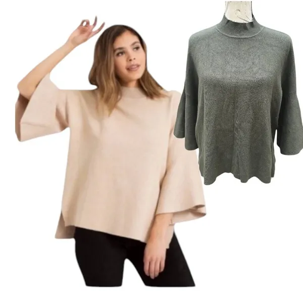 Modern Citizen Fernanda 3/4 Bell Sleeve Sweater‎ in Hunter Green Small - Image 2