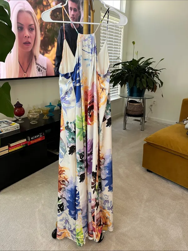 Nicole Miller Floral Slip Maxi Dress in Ivory Multi - Image 2