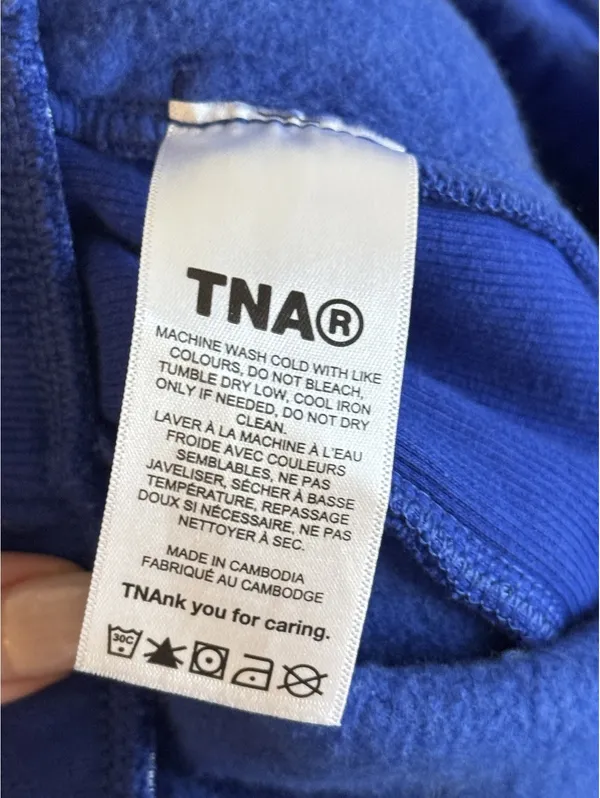 Aritzia TNA Cozy Fleece Boyfriend Mid-Thigh Shorts Blue XS #94293 - Image 10