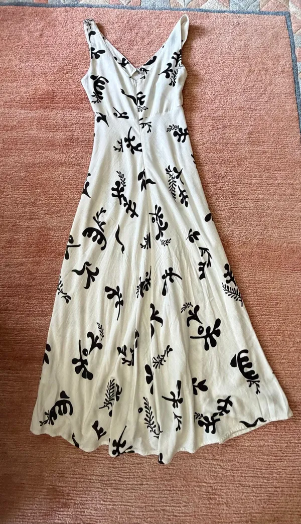 Anthropologie Paper Heart Women’s S Linen Blend Black White Maxi Dress - Image 10