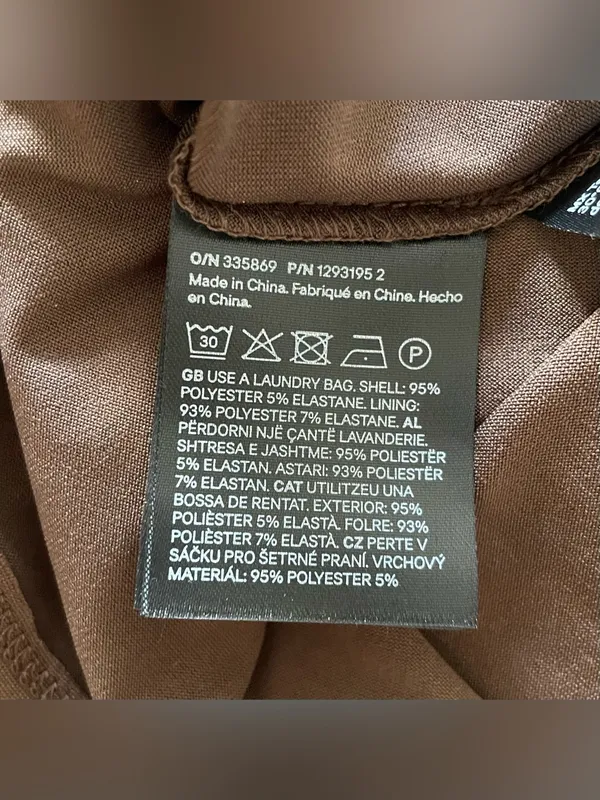H&M Draped Mesh Strappy Dress, Brown/Pink/Beige, Size M, NWT - Image 9