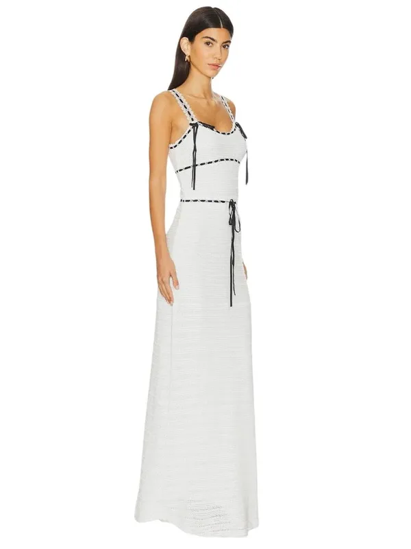 For Love & Lemons Mayfair Maxi Dress in White XSmall Womens Knit - Image 3