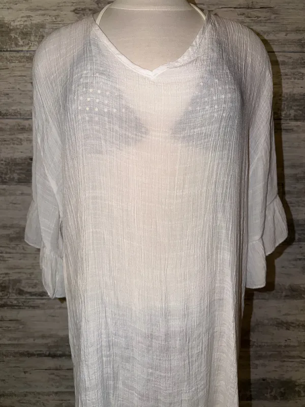 Boutique White Swimsuit Cover-Up - Image 2