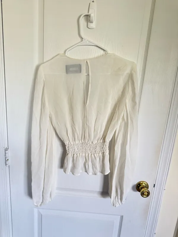 Reformation Ivory Farrow Blouse - Image 4