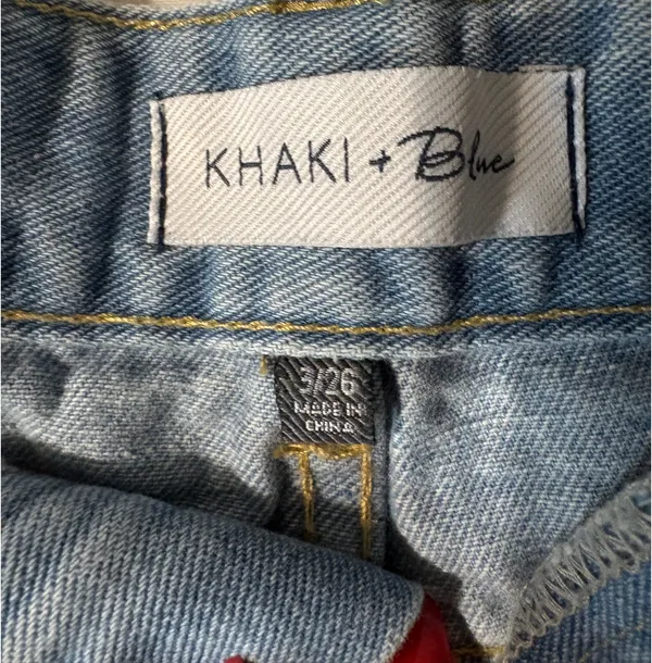 Khaki x Blue Denim Shorts Size 26 - Image 3