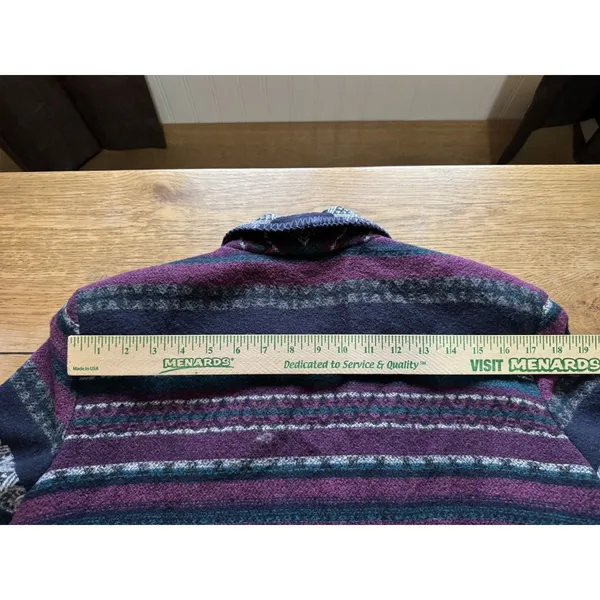 Katie Brooke Coat Wool Blend Aztec Stripe Southwestern Women Size Measured Wool - Image 9