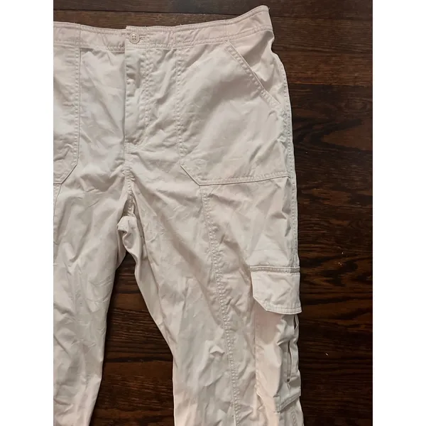 Abercrombie‎ & Fitch Cargo Pants Women 16 Beige Utility Straight Leg Cotton 33 - Image 2