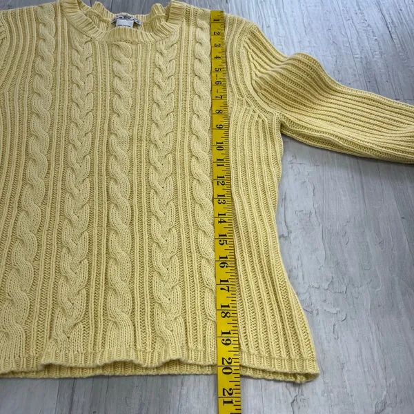 TJ Maxx Yellow Long Sleeve Cable Knit Pullover Bright Warm Colorful Sweater - Image 7