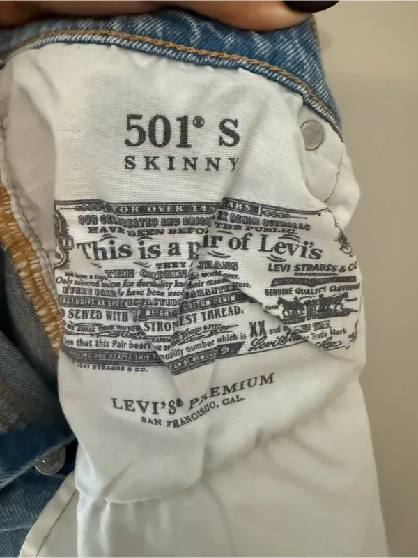 Levi’s 501 Skinny High Rise Blue Jeans Women’s W28 L28 Button Fly - Image 10