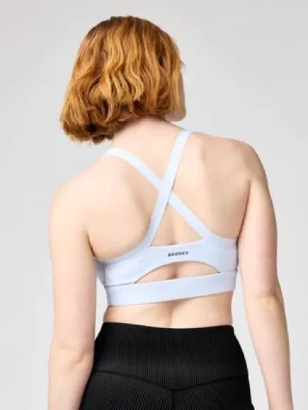 Brooks Light Blue Luxe Strappy Scoop Neck sports bra size Small NWT - Image 2