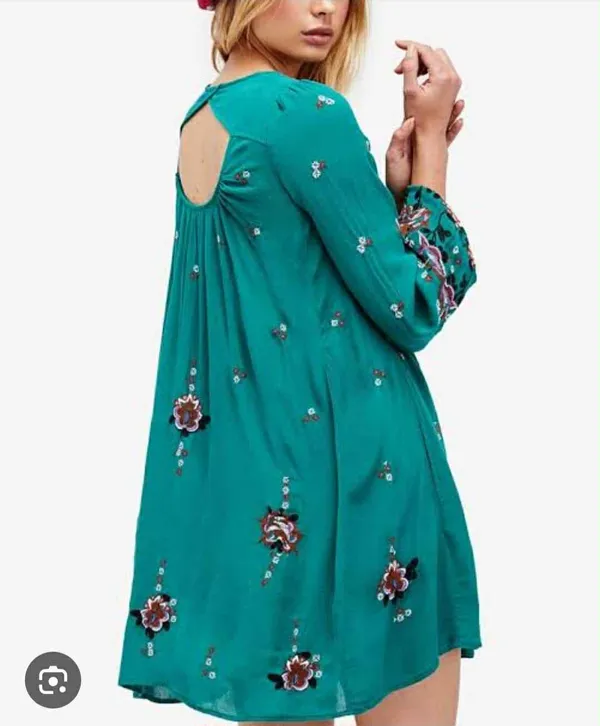 Free People Dress Floral Mini Tunic size L - Image 3