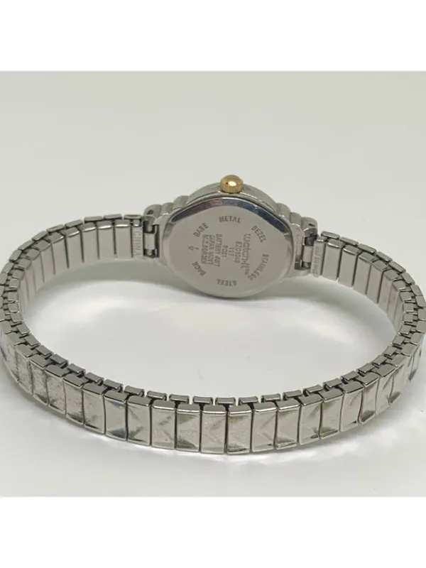 Vintage watch-it women watch silver gold tone 20mm quartz analog 6.5” running - Image 6