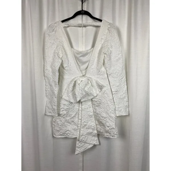 Lulus White Jacquard Elevated Icon Mini Dress Sz.M NWT - Image 12
