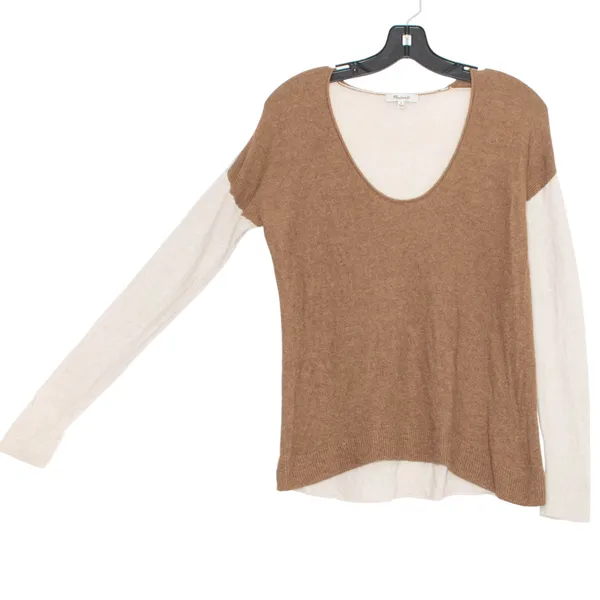Madewell Sweater Merino Wool Alpaca Minimalist Neutral Scandi Colorblock Small - Image 7