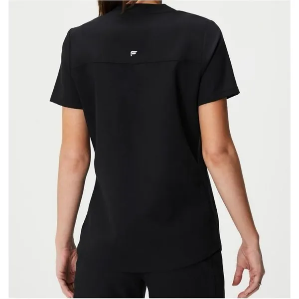 ✨Fabletics Women's Vital 1-Pocket Scrub Black Sz Large Top✨ - Image 3
