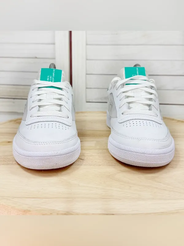 Reebok Club C 85 Logo Tennis Shoes Sneakers White Green Women Size 8 Preppy - Image 2