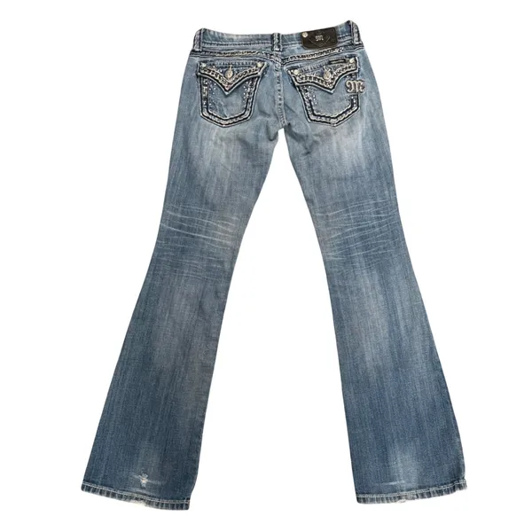 Miss Me Bootcut Jeans Women 26 Blue Good Rhinestone Embellished JE5453B7L - Image 3