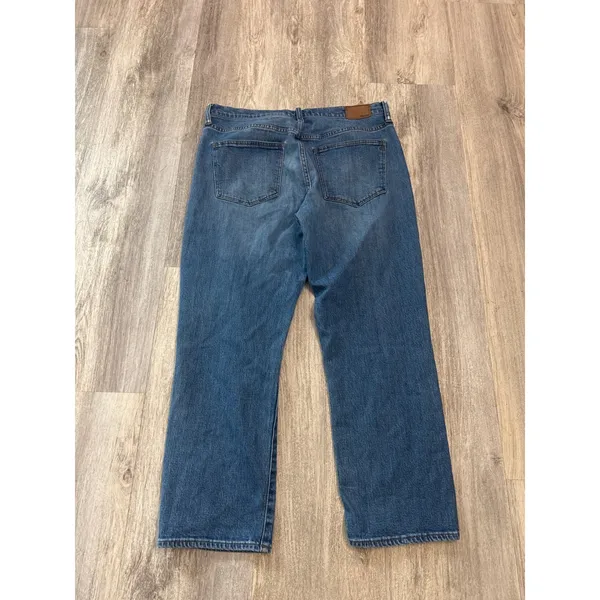 Madewell Straight Crop Jeans Medium Wash Distressed High Rise Size 32 - Image 3