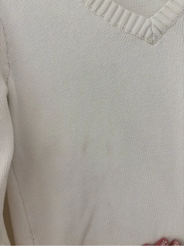 Brandy Melville white v neck sweater - Image 3