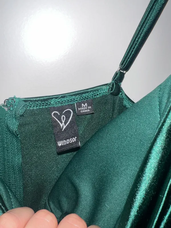 Windsor Green Satin Dress - Image 3