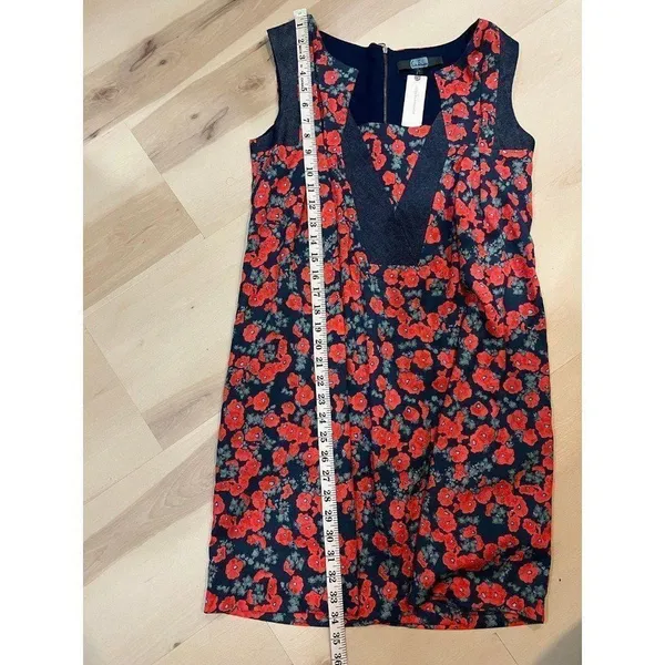 Anthropologie NWT Small Vintage Red Floral Poppy Dress Chic Coquette Dainty - Image 9