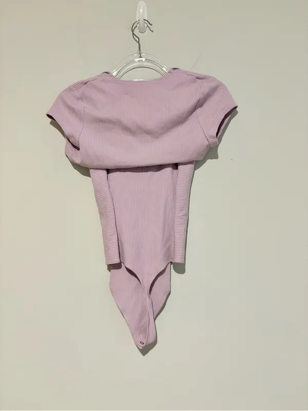 American Eagle Outfitters Ribbed‎ Bodysuit & Shrug cardigan lilac purple medium - Image 2