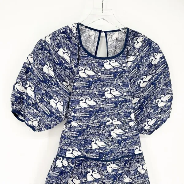 NWT Laura Ashley x Urban Outfitters Swan Puff Sleeve Mini Dress‎ XS Cottagecore - Image 4