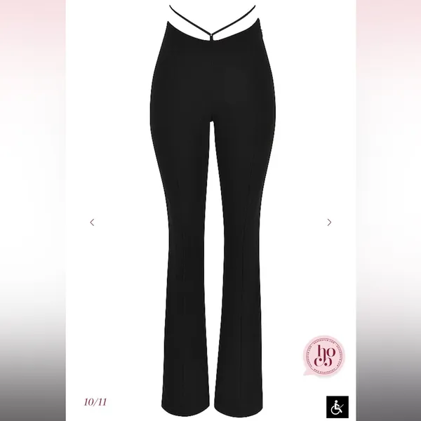 HOUSE OF CB Black Layla V‎ Front Trousers NWOT Size S - Image 13