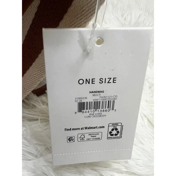 Free Assembly Canvas Crossbody Bag Cream Brown Two Straps NWT FA261121-CVS - Image 5