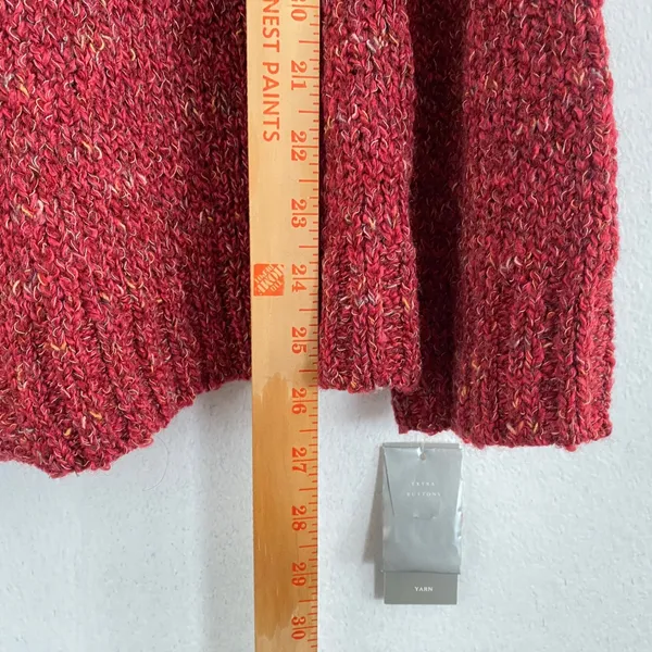 Charter Club Red Knit Cardigan Sweater Womens Size L‎ Wool Blend Button Front - Image 12