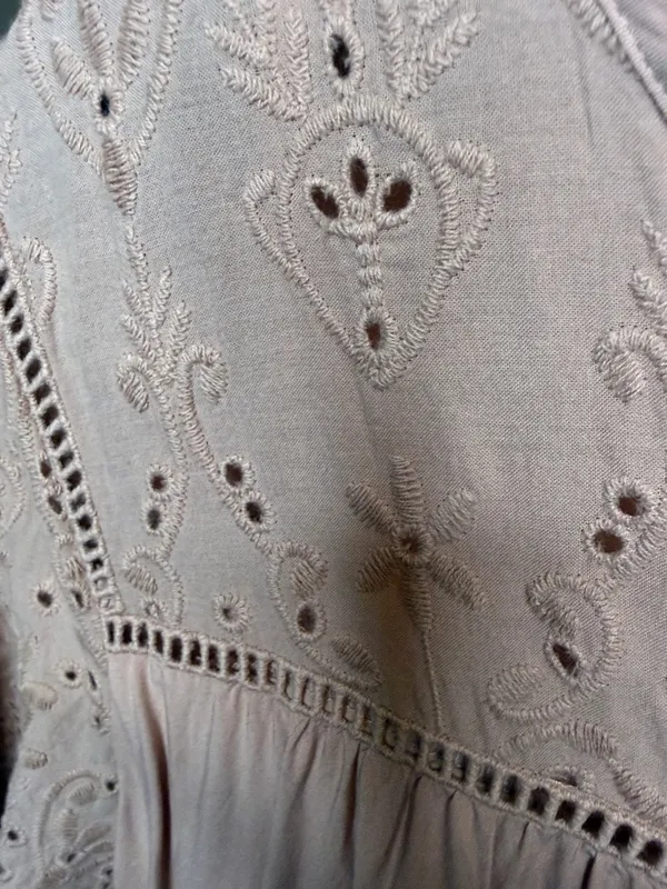 Eyelet‎ Flutter Sleeve Blouse - Image 5