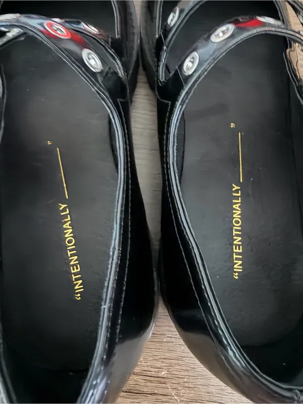 Intentionally Blank Black Patent Leather Studded Double-Strap Mary Jane Shoe 9 - Image 10