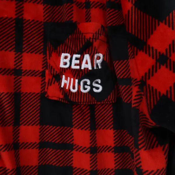 Cuddl Duds Pajama Top Womens XL Jammies For Our Families Red Plaid Bear Hugs Exc - Image 2