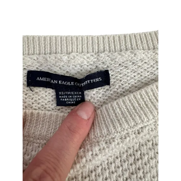 American Eagle Outfitters Cream Cable Knit Sweater Long Sleeve XS‎ - Image 5