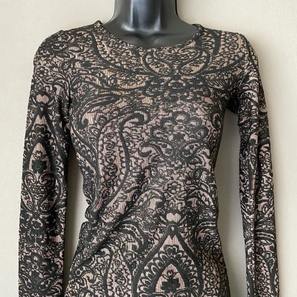 Topshop sz XS black‎ cream lace bodycon dress - Image 2